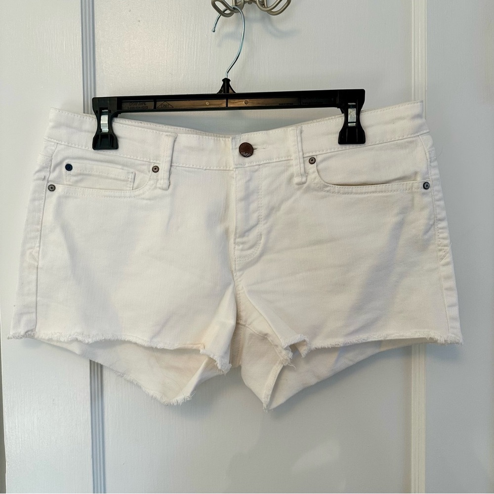 White cutoff Jean shorts